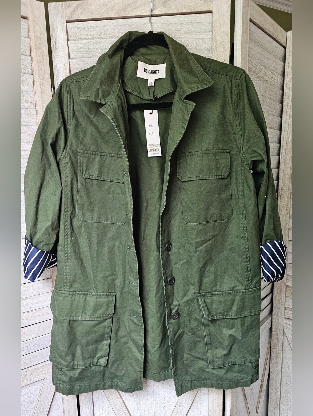 NWT BB Dakota Army Green Utility Jacket